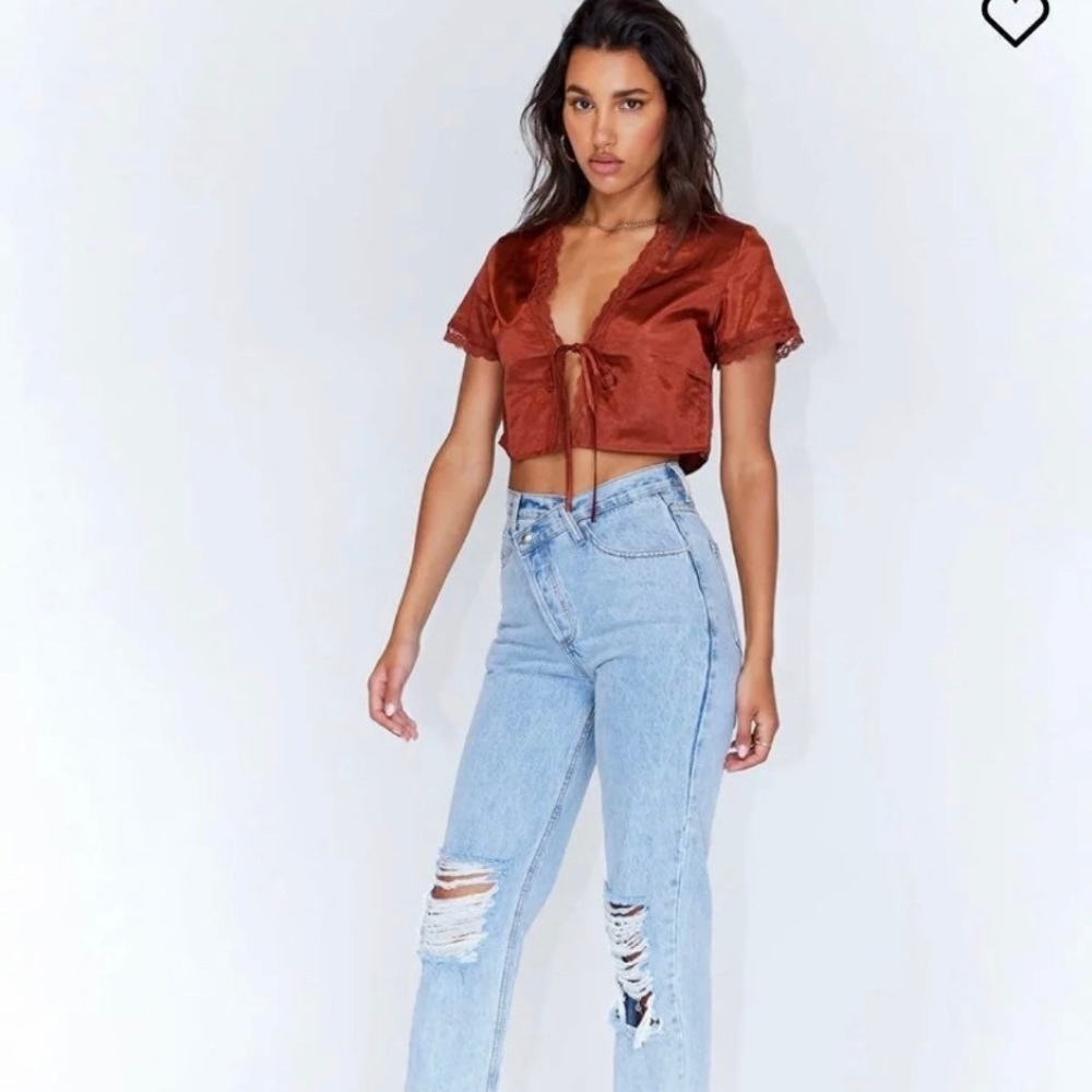 Princess Polly Vintage tie up crop top